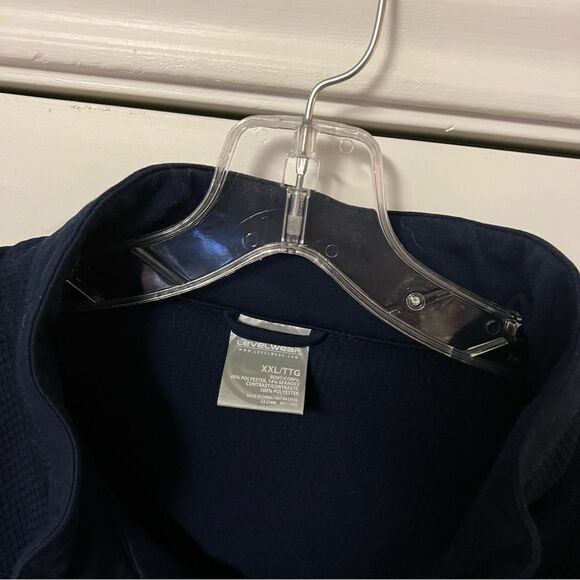 LevelWear Navy Blue 1/4 Zip Fleece Lined Pullover zip Pockets 2X XXL - Picture 3 of 11